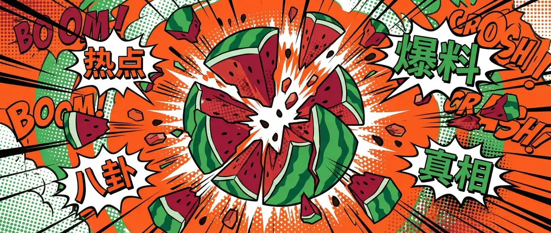 蘑菇视频红色logo 今日头瓜爆炸漫画横幅